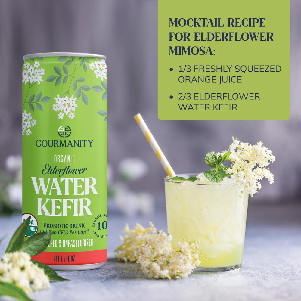 Gourmanity can next to a hand for scale, demonstrating single-serve convenience benefit