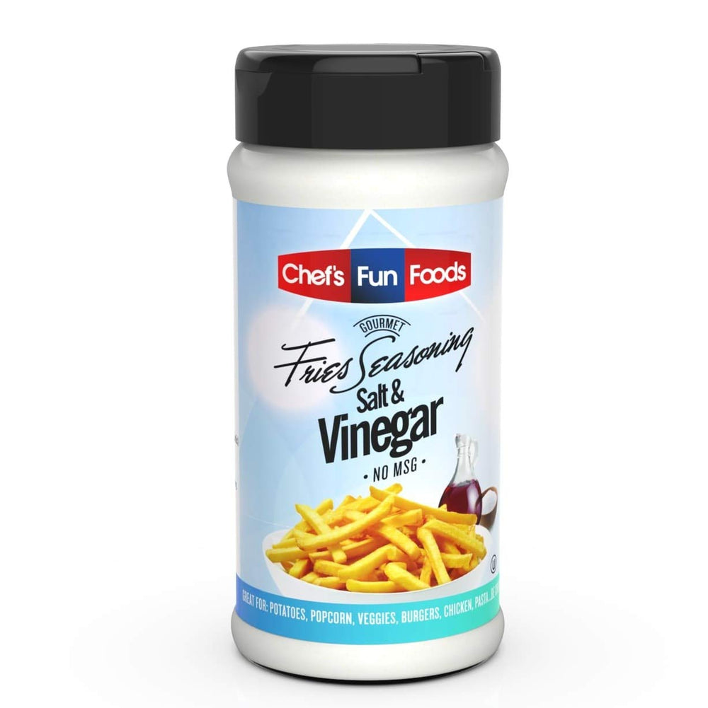 Gourmet Fries Seasonings front packaging showing clear label and resealable benefit