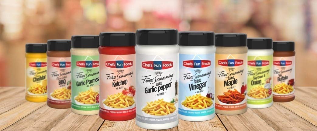 Gourmet Fries Seasonings powder close-up highlighting fine texture and cling