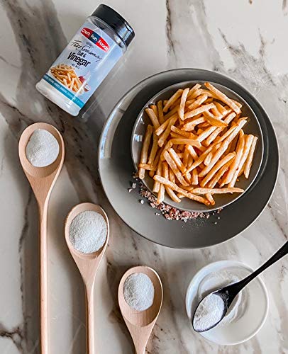 Gourmet Fries Seasonings sprinkled on fries showcasing bright vinegar punch