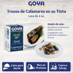 Goya close-up of squid texture showing tender pieces and visual appeal