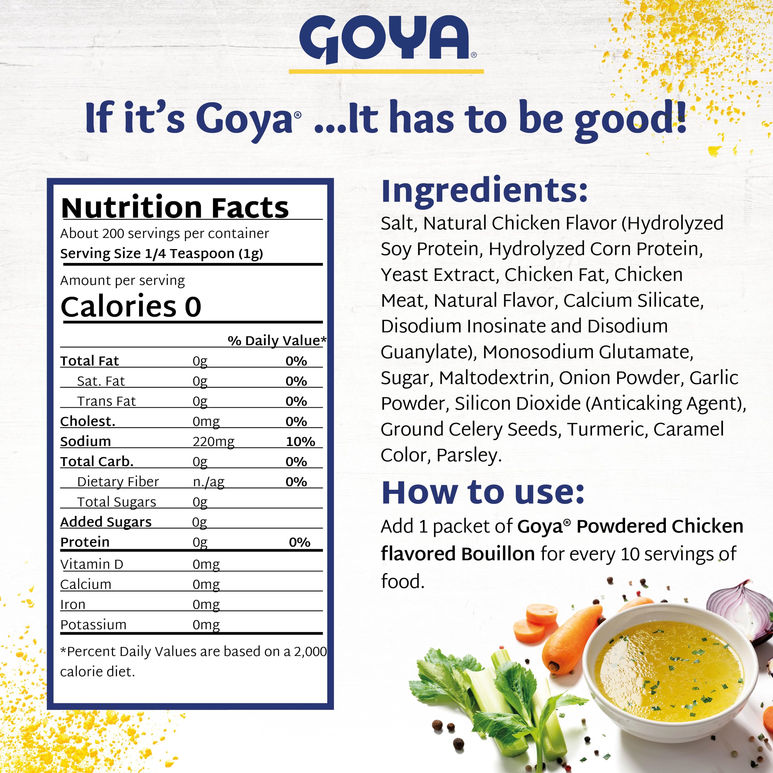 Goya close-up of powder texture highlighting instant mixing benefit