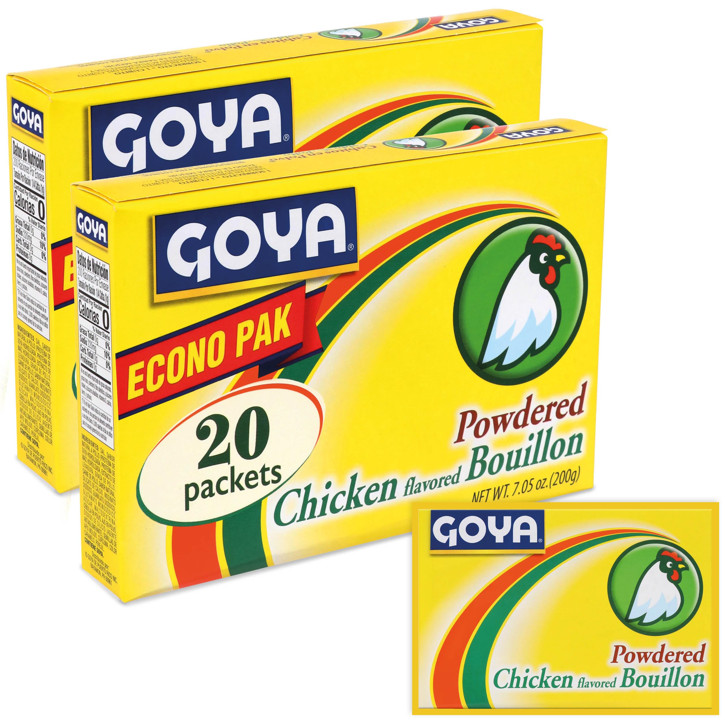 Goya front packaging showing two 7.05 oz boxes and quick seasoning benefit