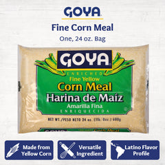 Goya cornmeal close-up texture highlighting smooth fine grind