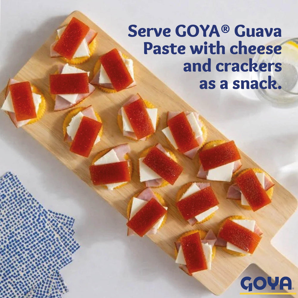 Goya guava paste next to ruler for size comparison, clear portioning benefit