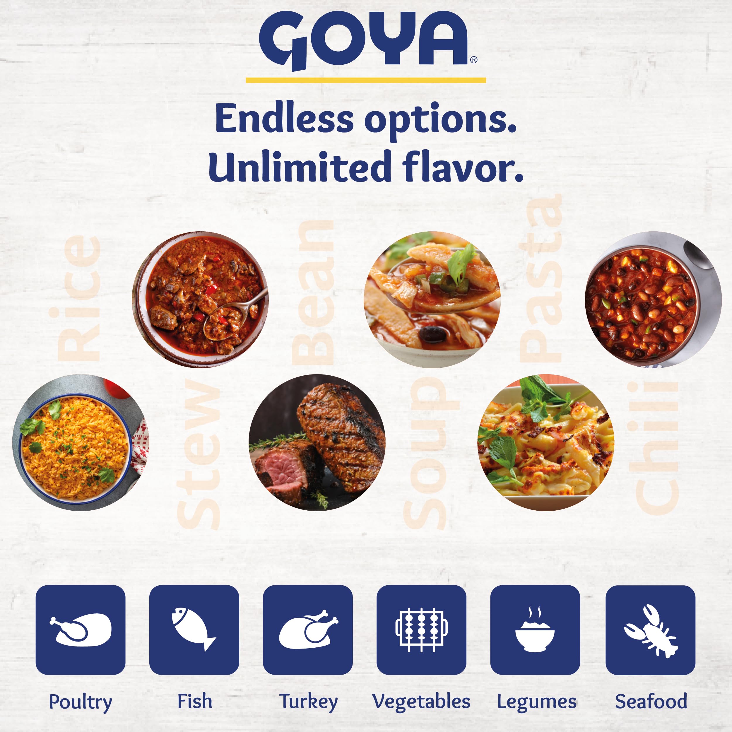 Goya label with organic and kosher badges emphasizing quality