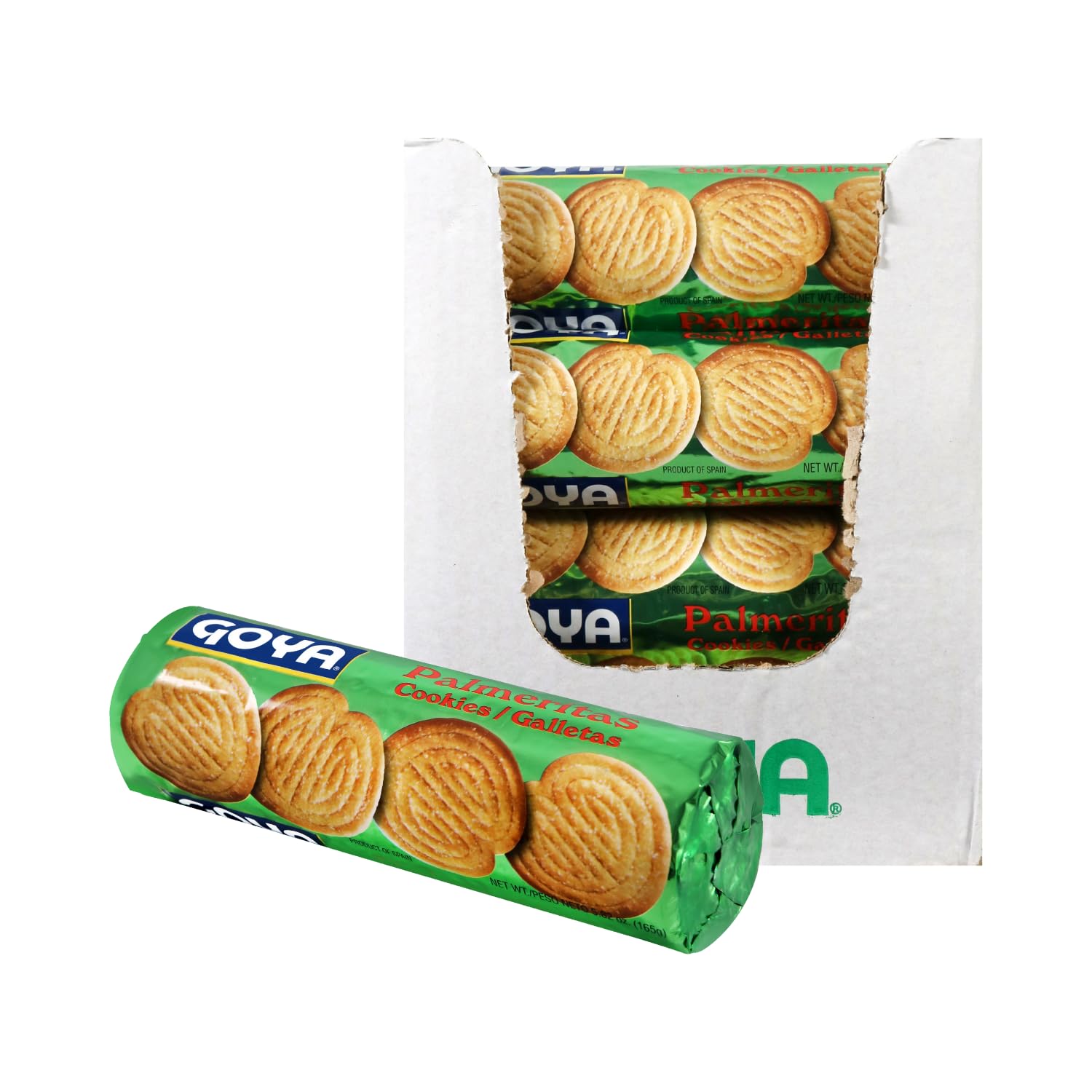 Goya palmerita pack front showing cookies, ideal for quick sweet snacks