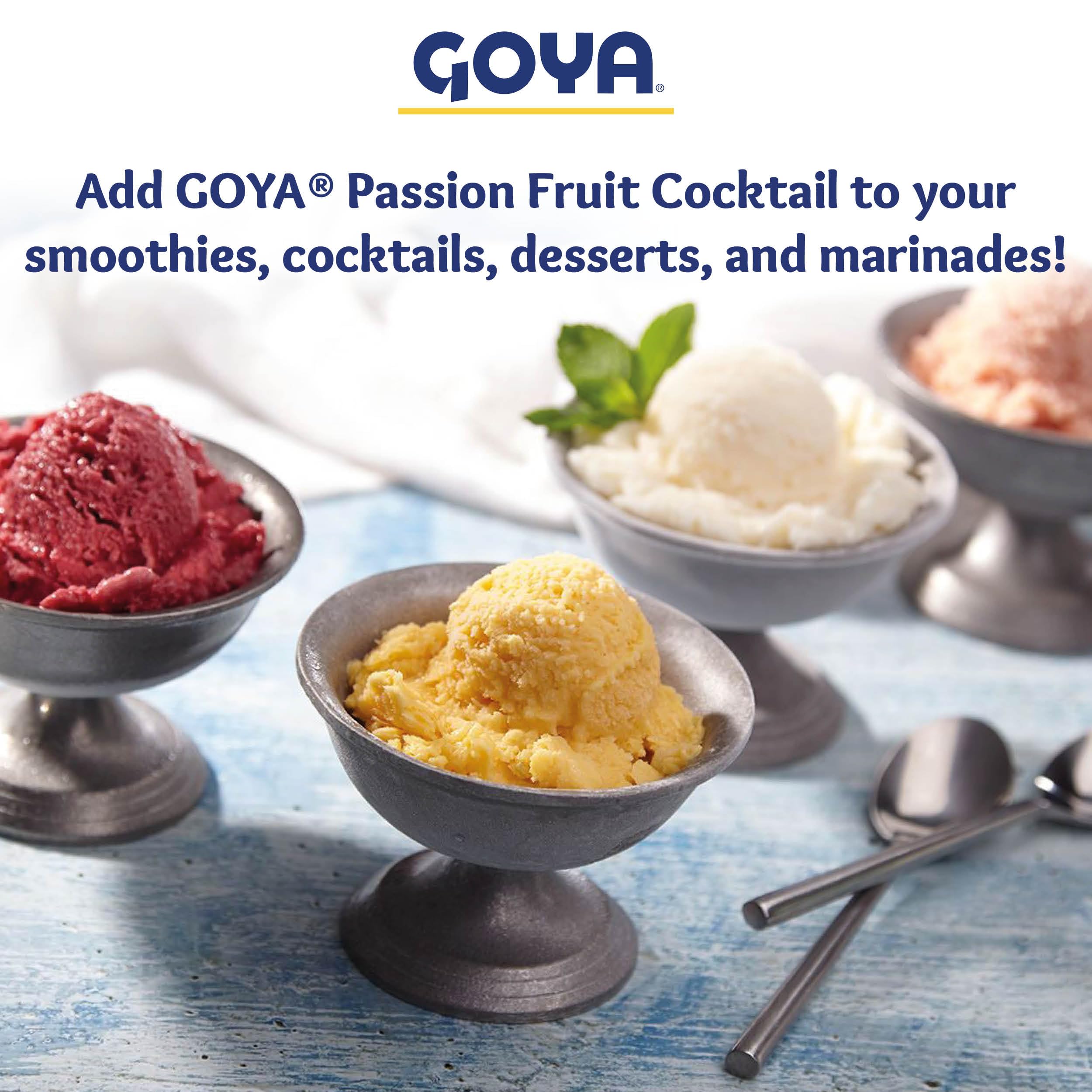 Goya passion fruit cocktail in kitchen lifestyle scene inspiring entertaining ideas