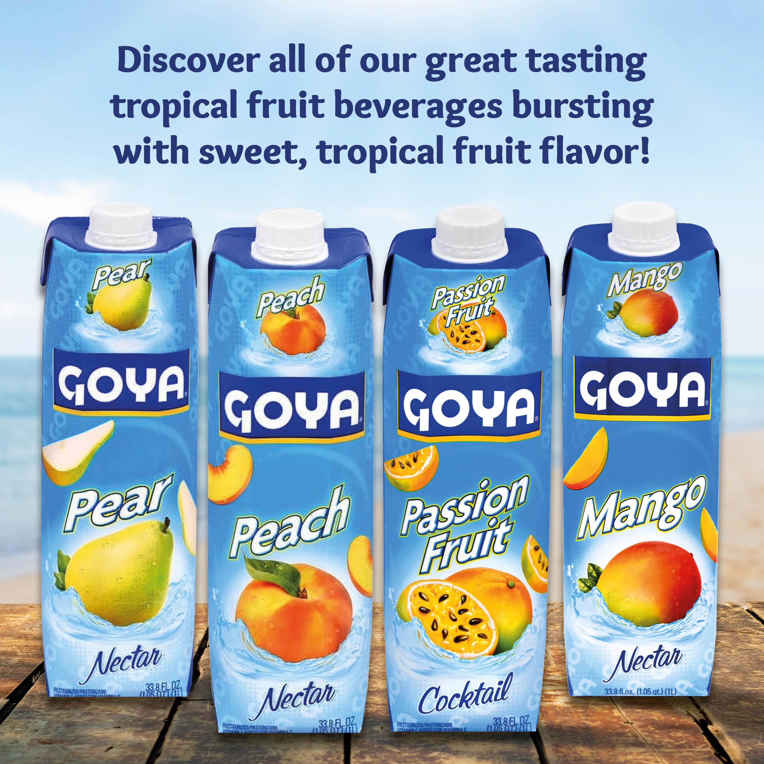 Goya passion fruit cocktail nutritional zoom emphasizing vitamin C support