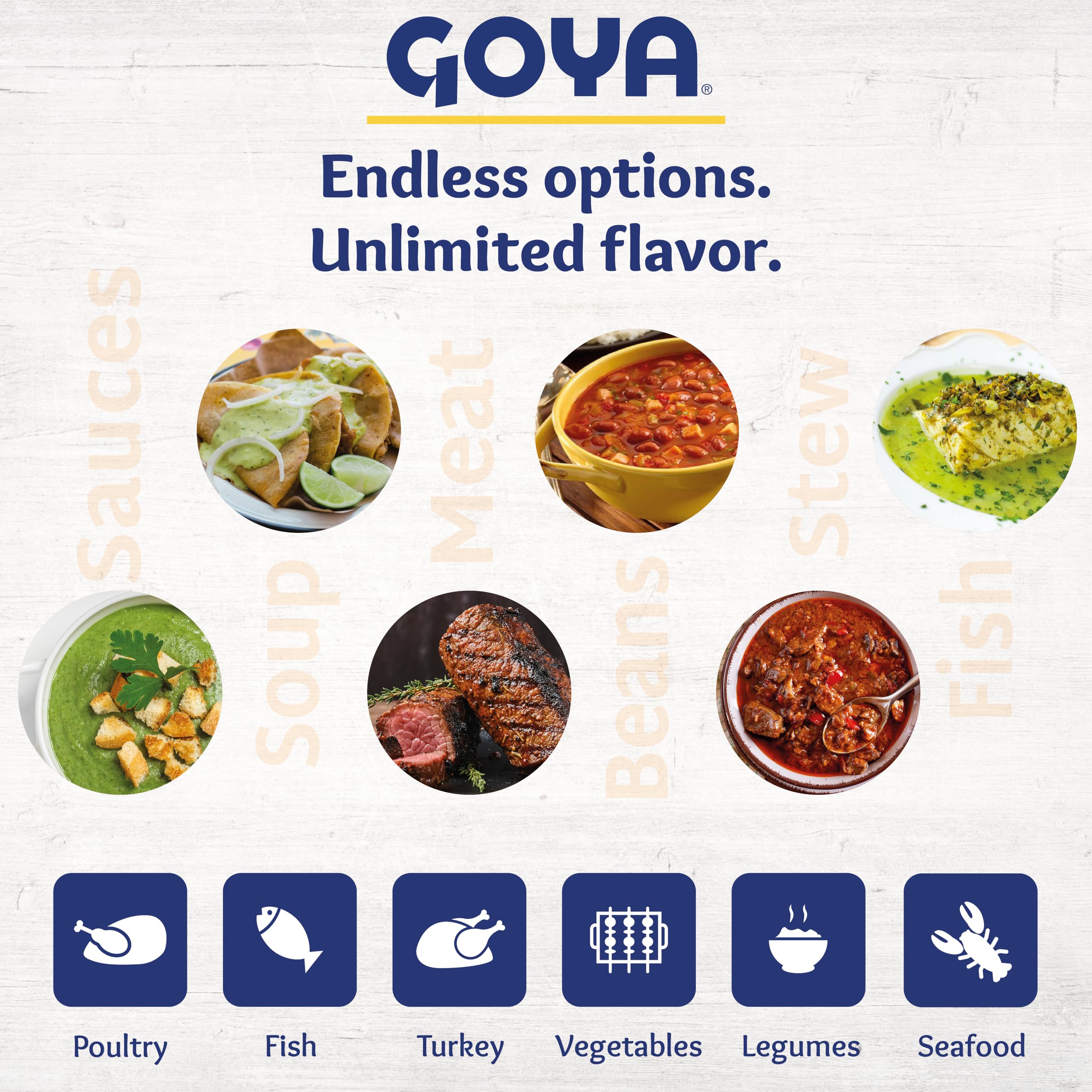 Goya Recaito held in hand to display tub size and portion convenience