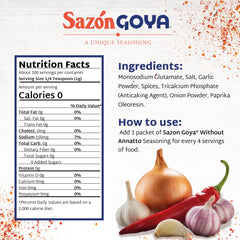 Goya Sazón being sprinkled on chicken, improving savory taste and quick prep