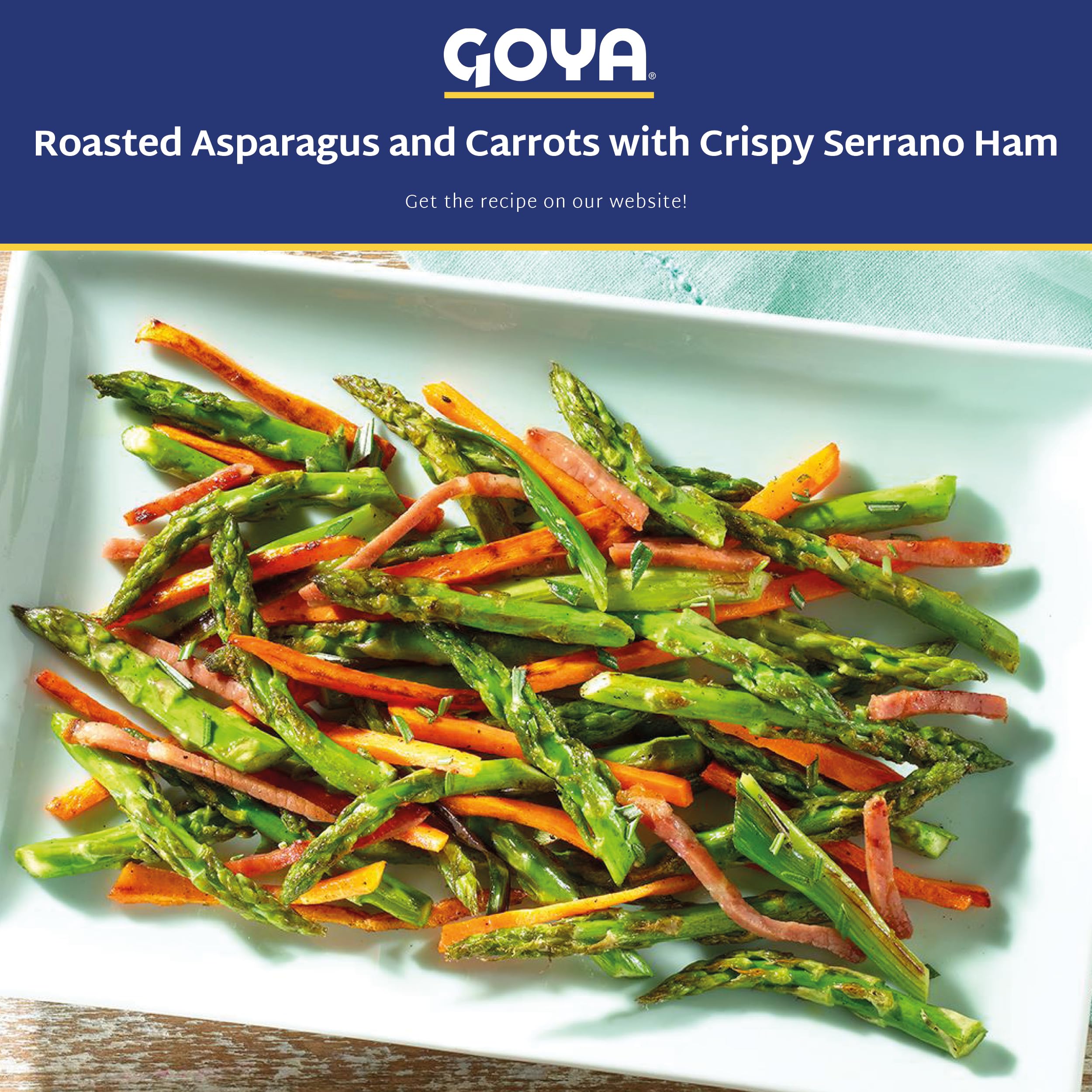 Goya seasoning tossed on roasted vegetables for enhanced savory benefit
