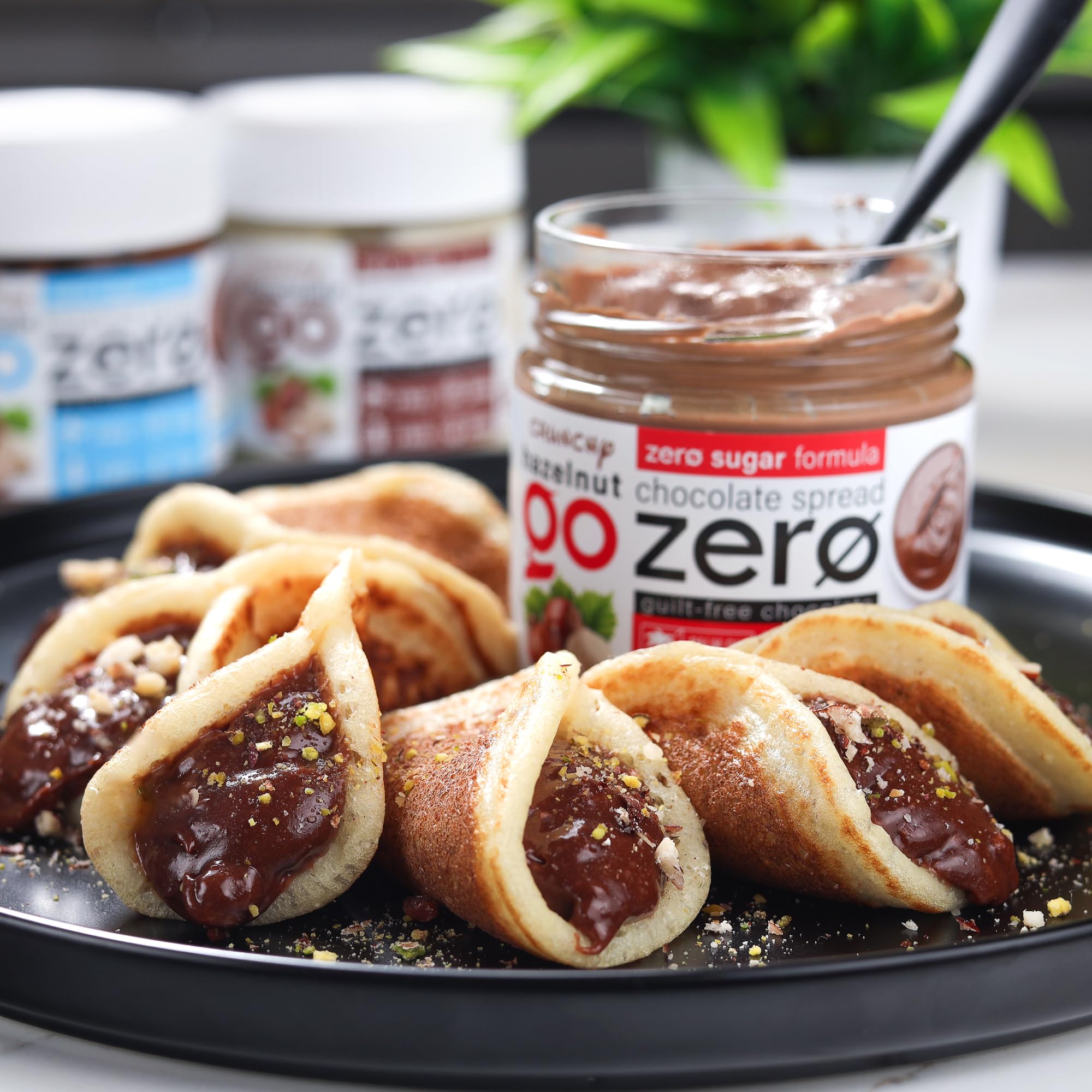 go zero raw hazelnuts cocoa and stevia displayed to show natural ingredient sourcing