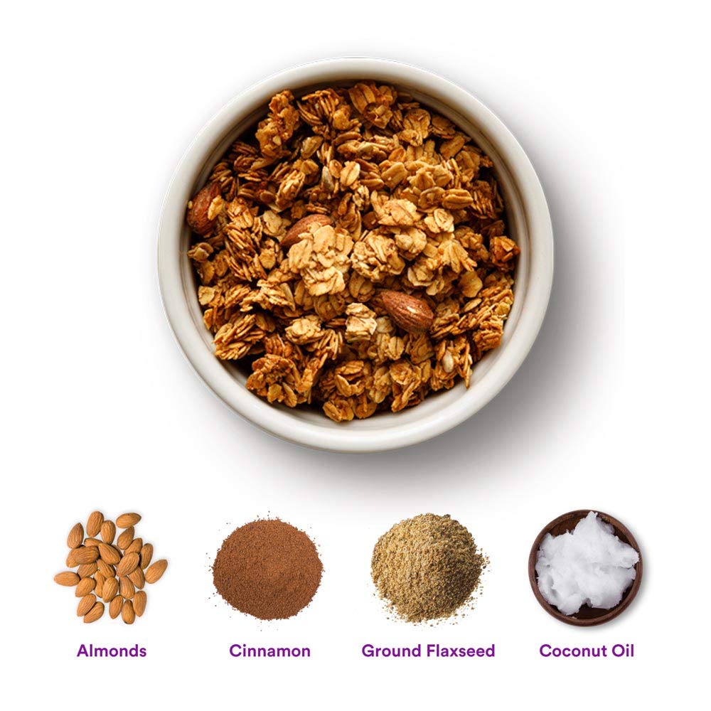gr8nola ingredients spread with oats, flaxseed, coconut, showing wholesome components