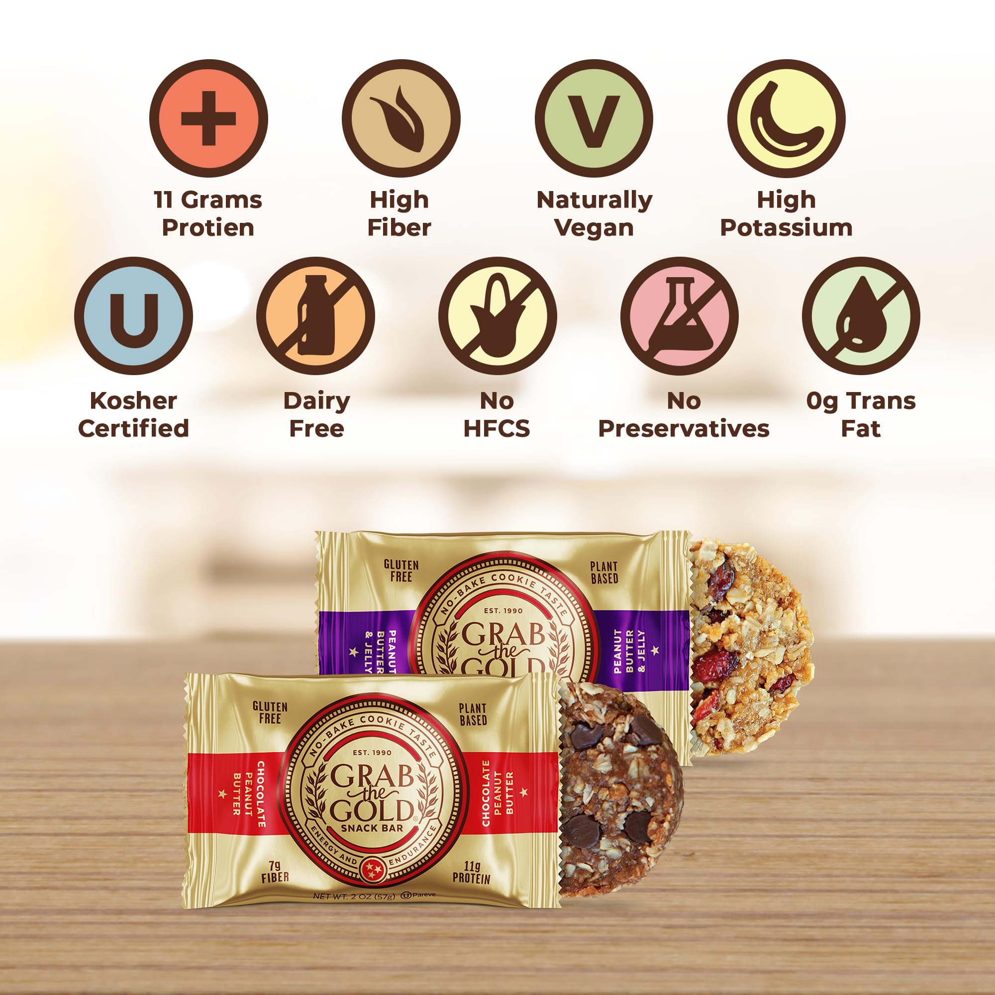Grab The Gold variety of bars lined up showing flavor options and small-batch quality