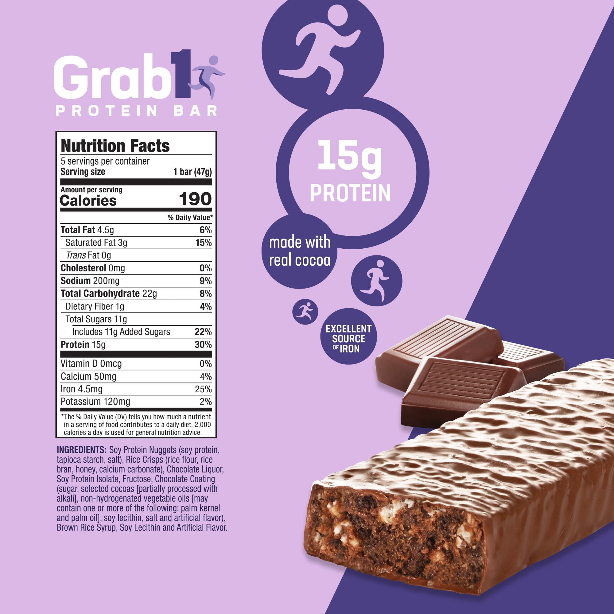 GRAB1 bar tucked inside backpack in a cafe scene promoting easy on-the-go energy