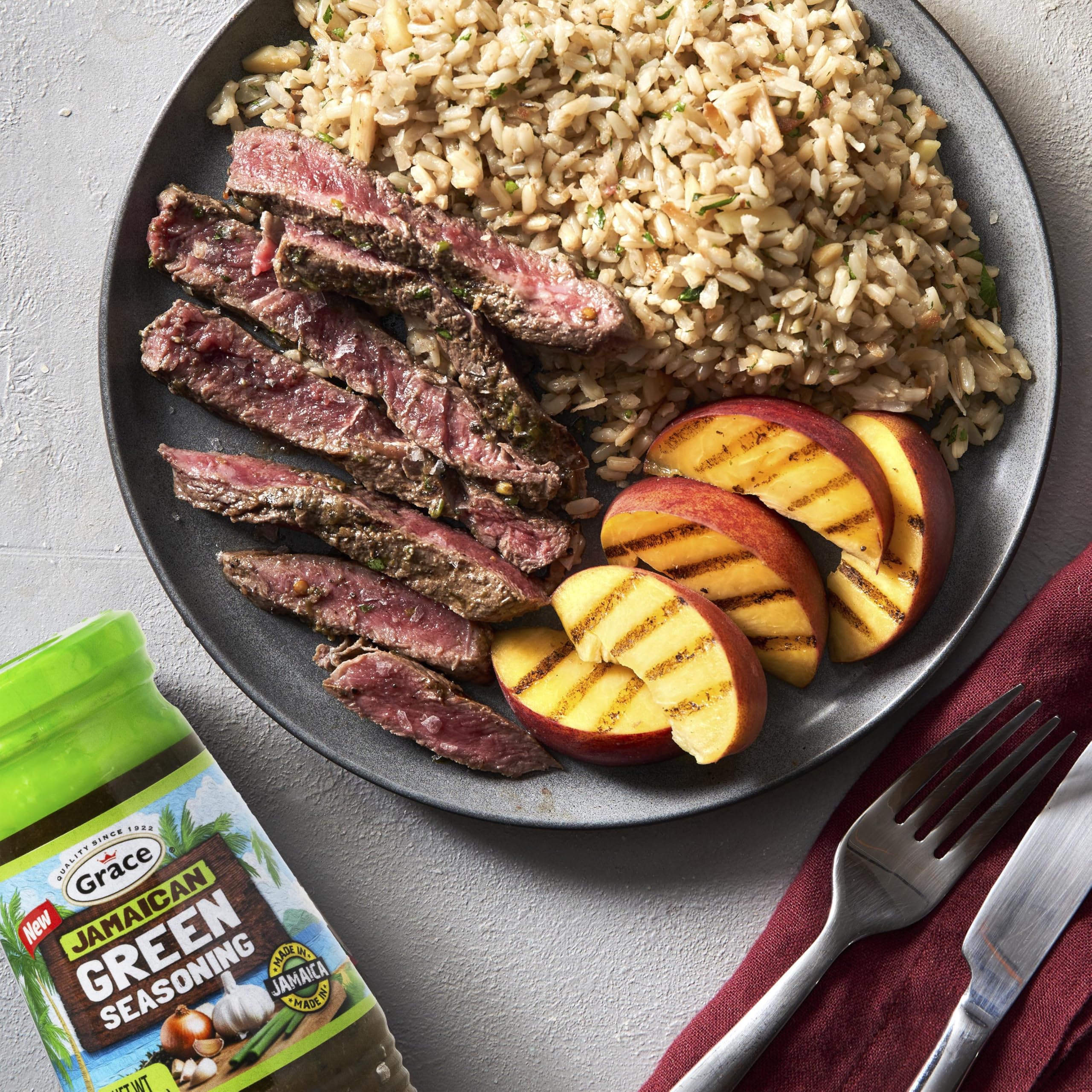 Grace open jar showing seasoning texture and herbs, demonstrates fresh herb-like consistency
