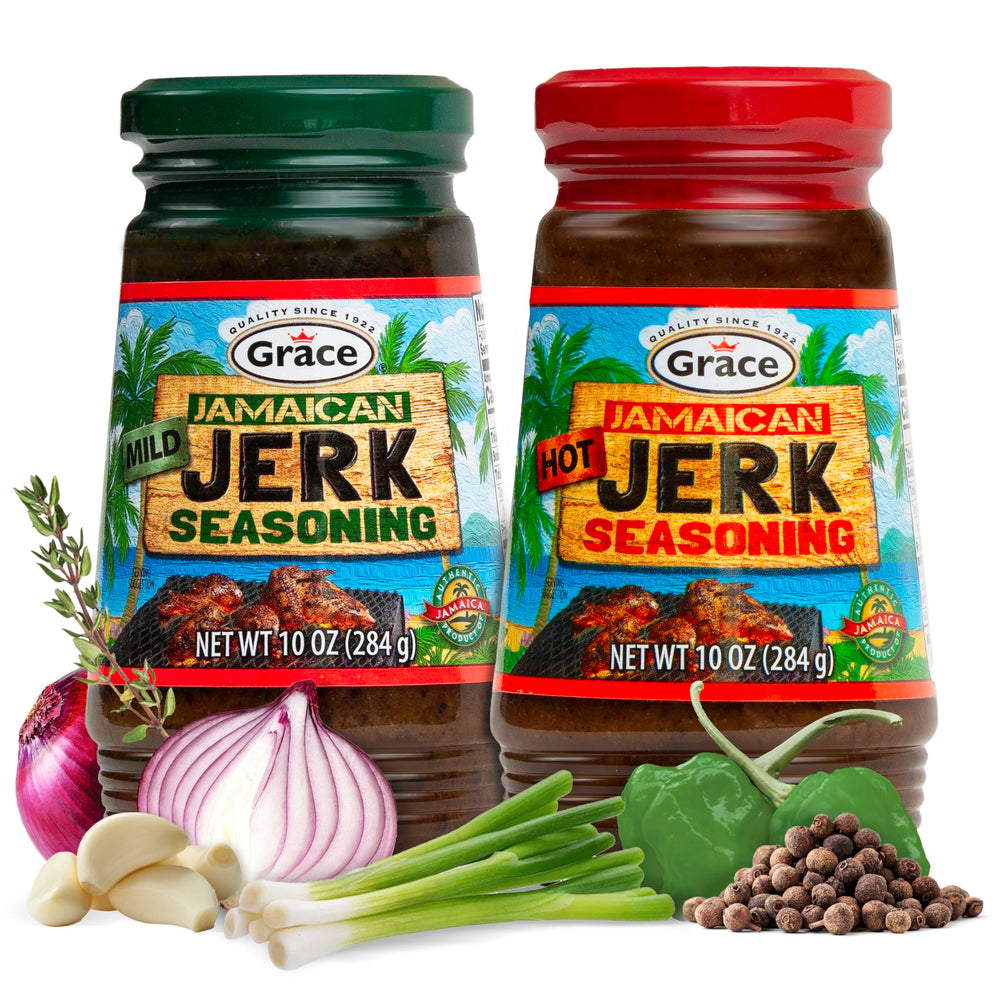 Grace front packaging showing two 10 oz jars and clear Caribbean branding for easy recognition
