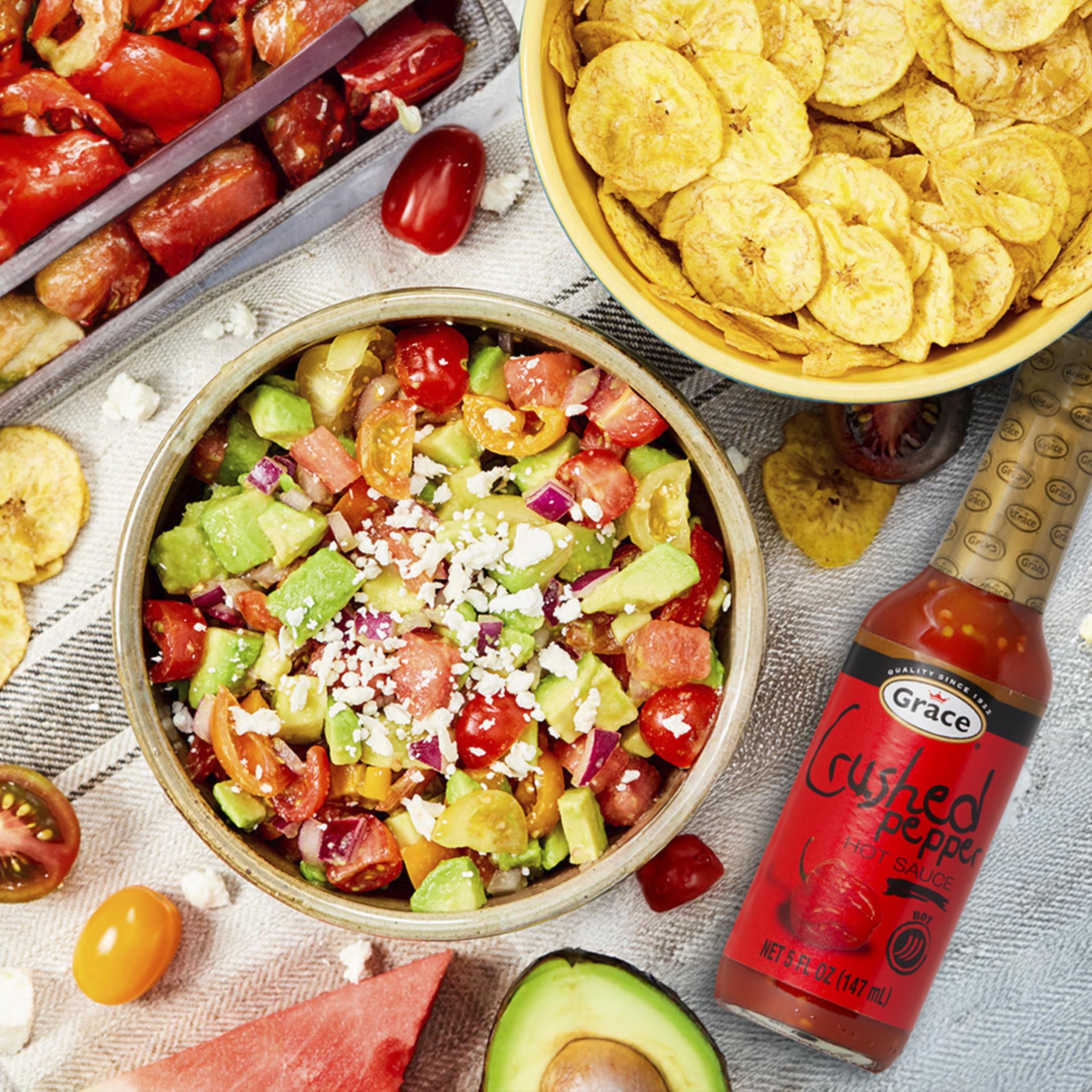 Grace red crushed pepper bottle front showing bold textured heat benefit