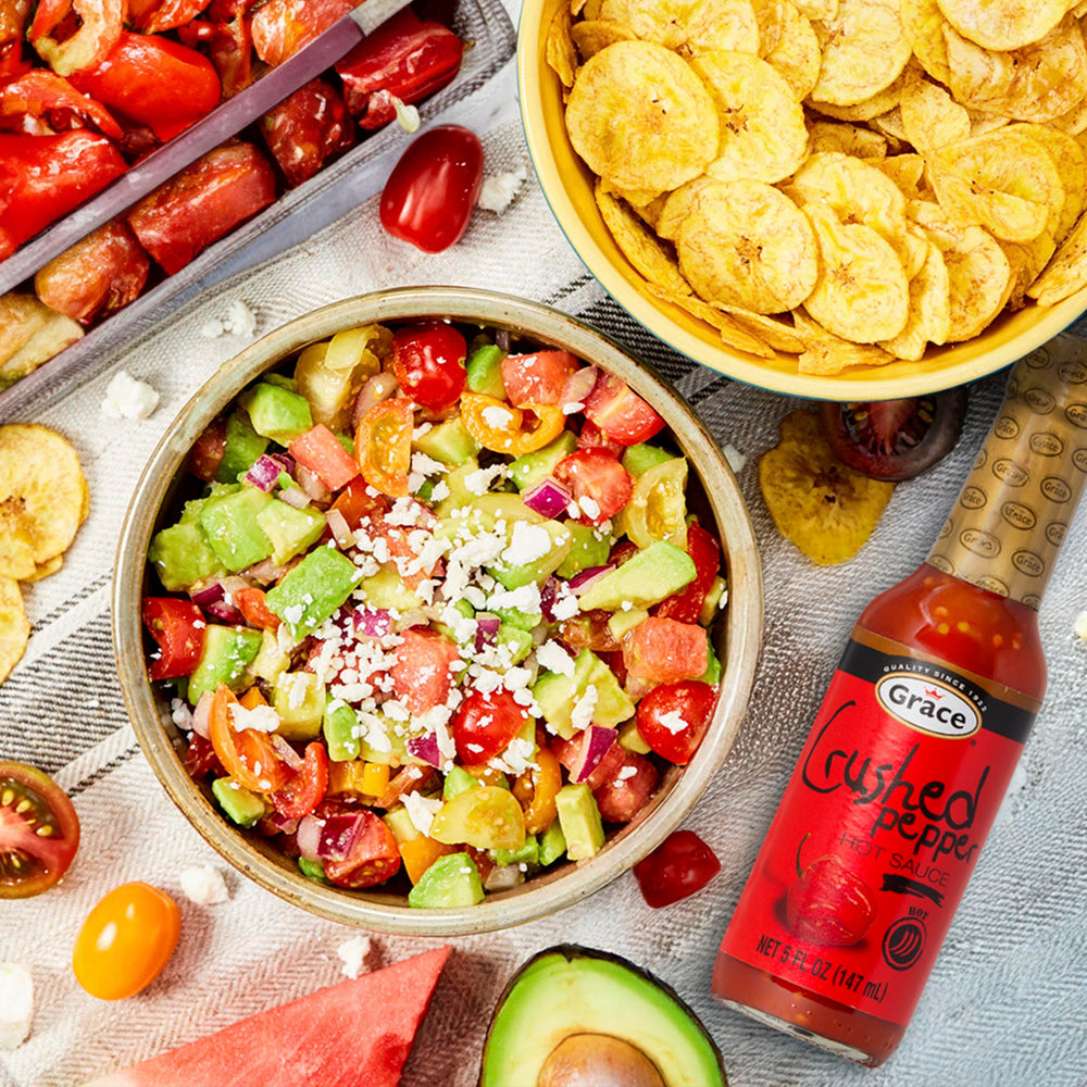 Grace red crushed pepper bottle front showing bold textured heat benefit