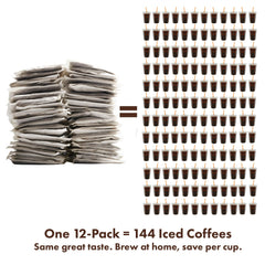 close-up of a Grady's bean bag showing ground coffee and easy steeping