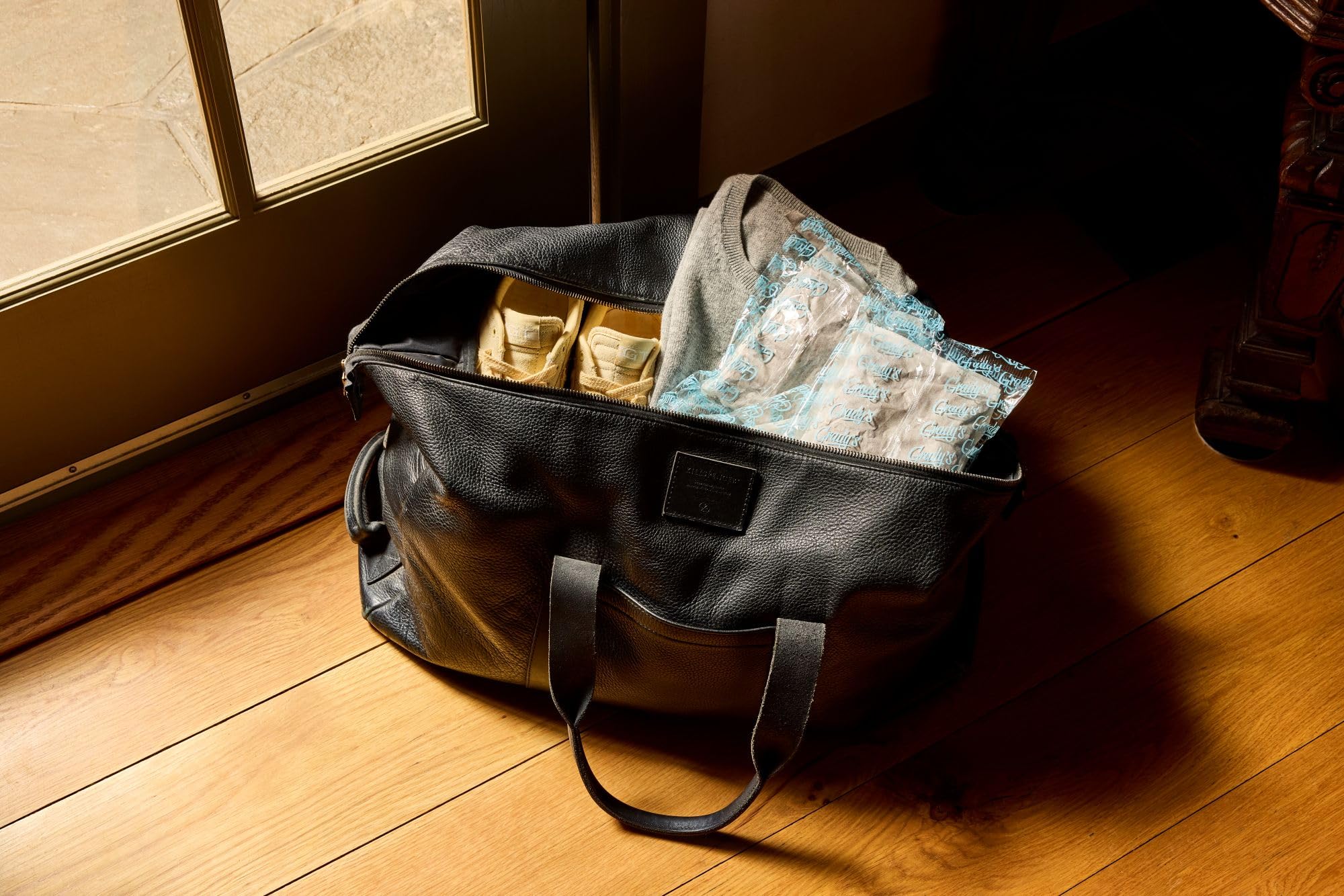 kitchen scene with Grady's cold brew on counter for morning time savings
