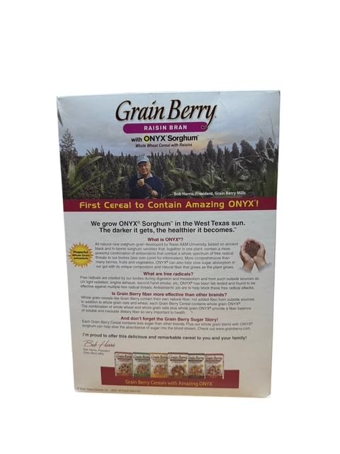 Close-up of Grain Berry flakes and raisins, showcasing crunchy texture and natural sweetness