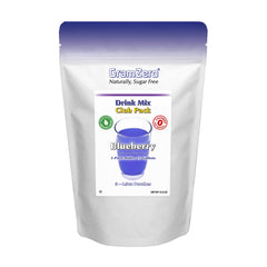 GramZero blueberry front packaging showing label and pouch benefit energy club use