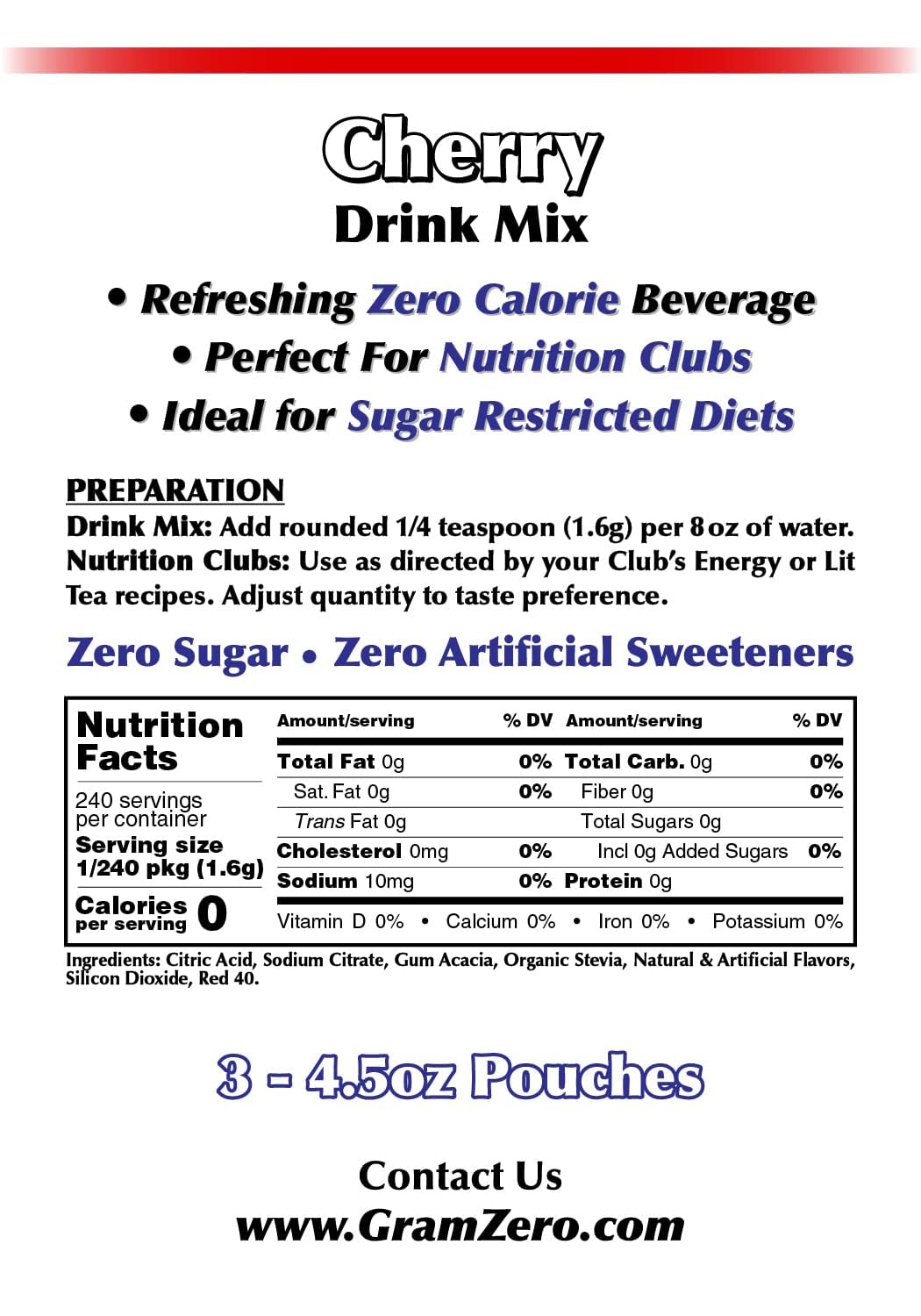 GramZero cherry in loaded tea glass demonstrating keto friendly use
