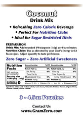 GramZero coconut mixed in glass with ice, showing clear coconut flavor and refreshment