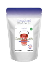 GramZero front packaging showing cotton candy flavor and stevia benefits