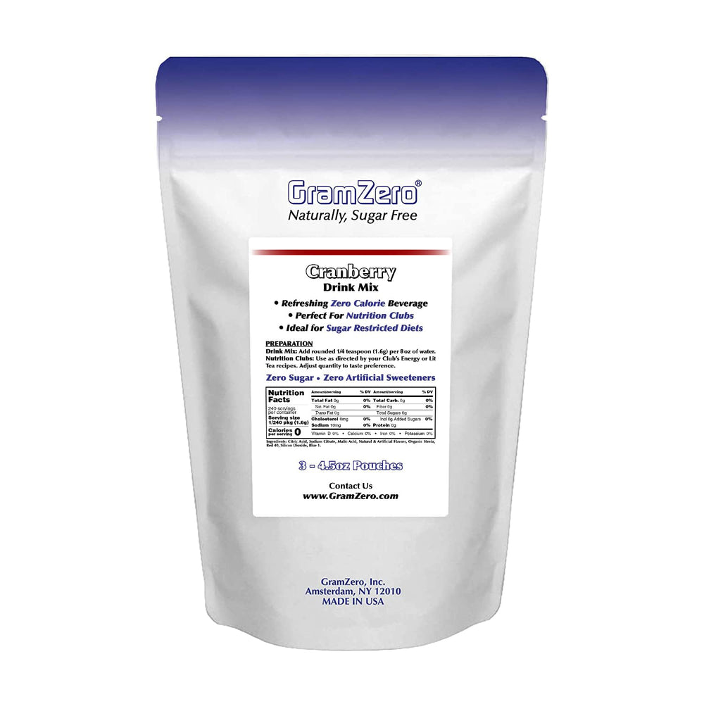 GramZero cranberry used in a loaded tea setup showing versatility for nutrition clubs