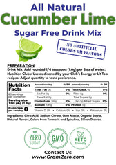 GramZero prepared 8oz drink in glass showing refreshing cucumber lime hydration