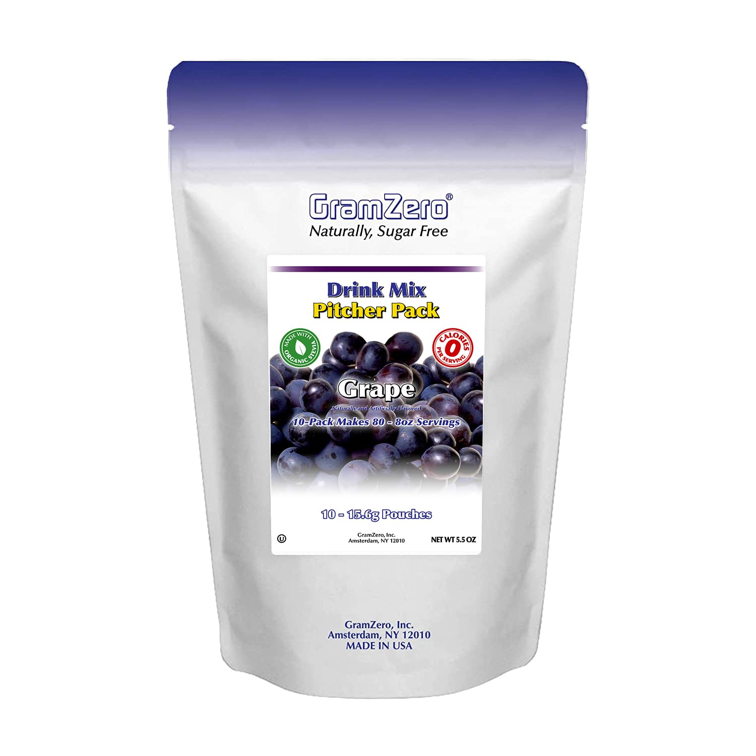 GramZero grape front packaging showing pitcher pack and convenience