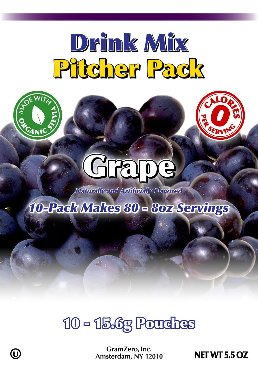 GramZero grape inner pouch opened with powder, easy portioning benefit