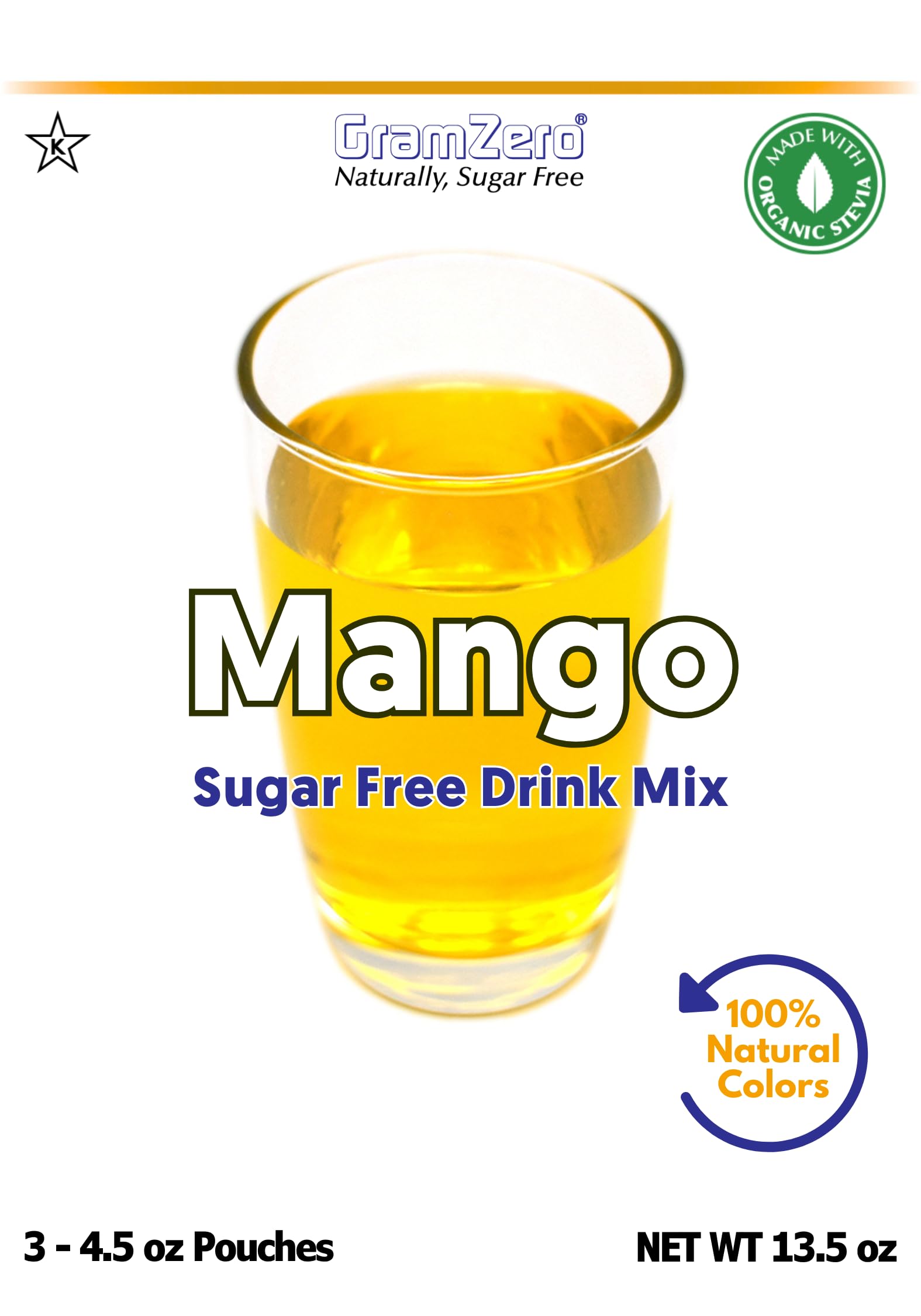 Glass of prepared GramZero mango drink in use refreshing hydration benefit