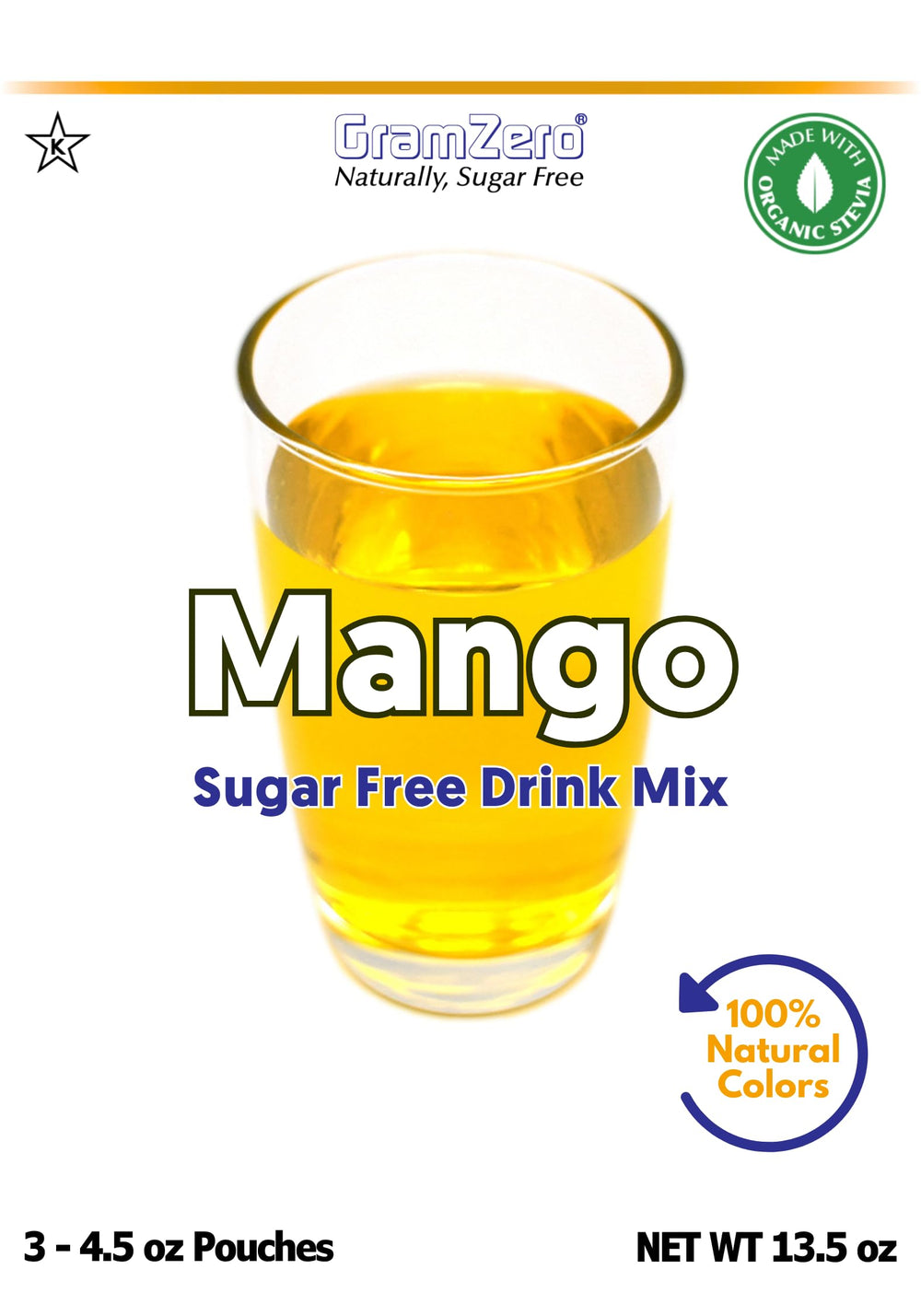 Glass of prepared GramZero mango drink in use refreshing hydration benefit