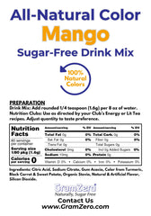 GramZero mango powder close-up texture showing fine mixability benefit