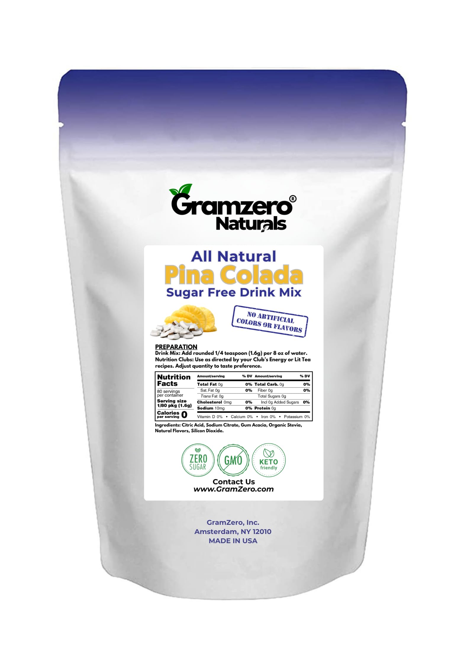 GramZero scoop and serving size beside container showing portion control