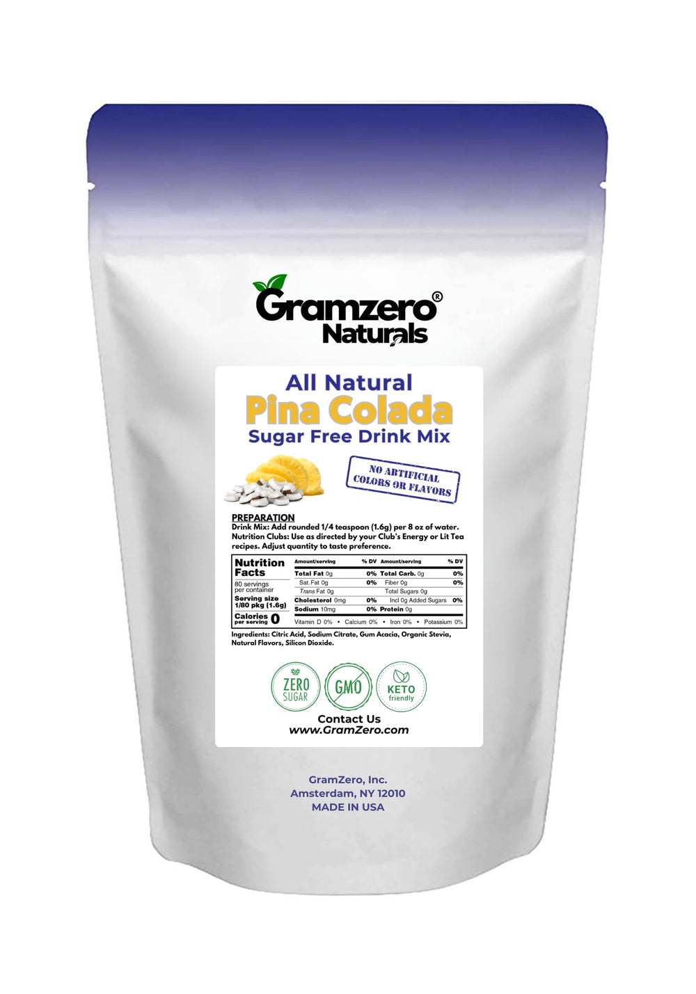GramZero scoop and serving size beside container showing portion control