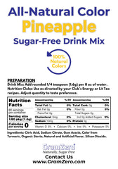 GramZero pineapple powder close-up displaying fine texture for fast dissolving benefit