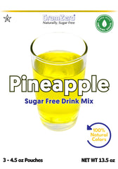 GramZero pineapple mixed in a glass of water demonstrating vibrant color and refreshing taste