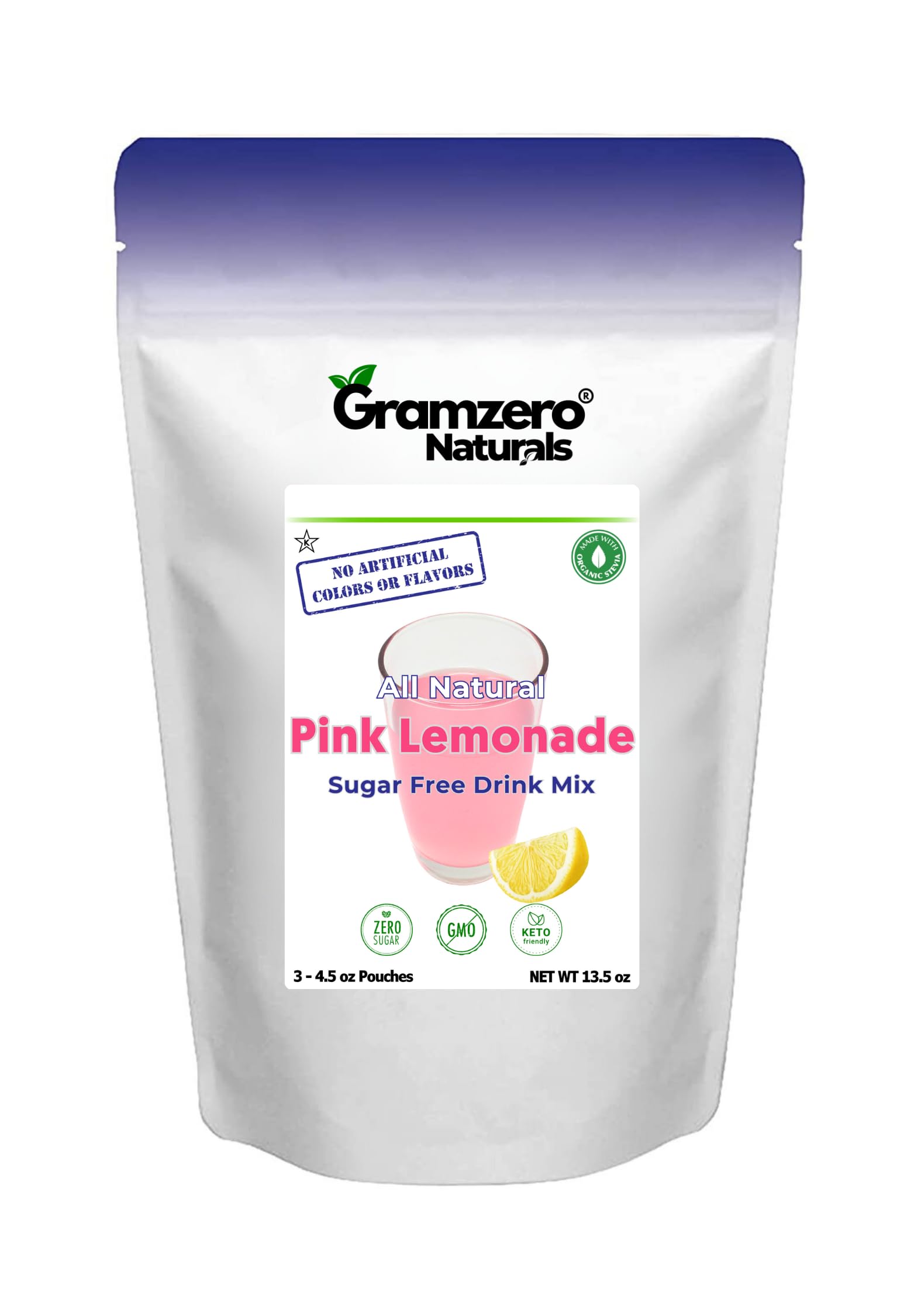 GramZero front packaging showing label and zero calorie benefit