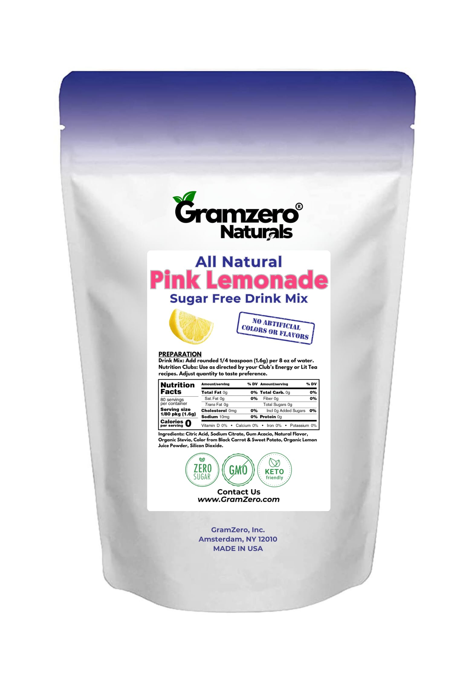 GramZero powder on spoon for scale showing single-serve convenience