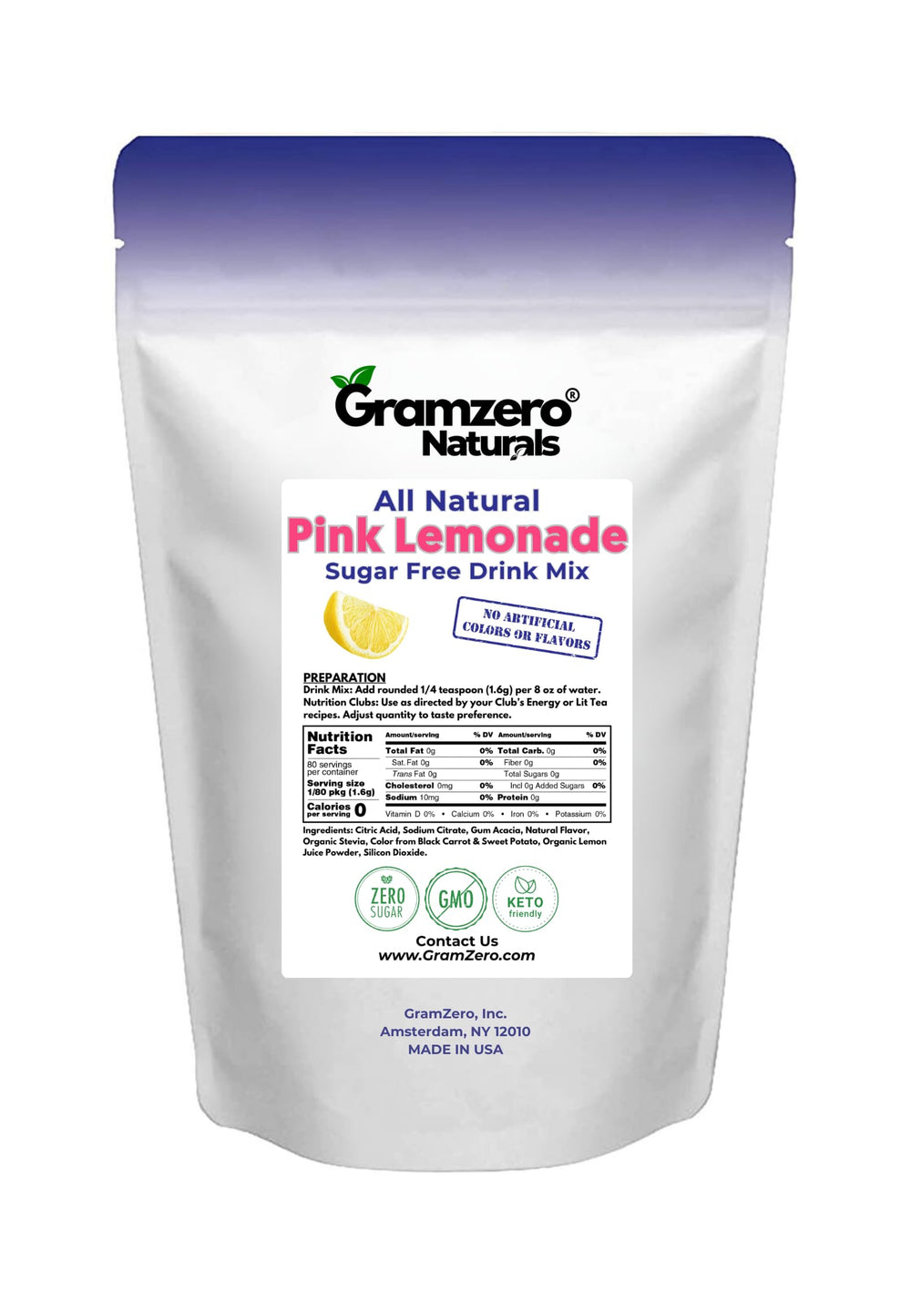 GramZero powder on spoon for scale showing single-serve convenience