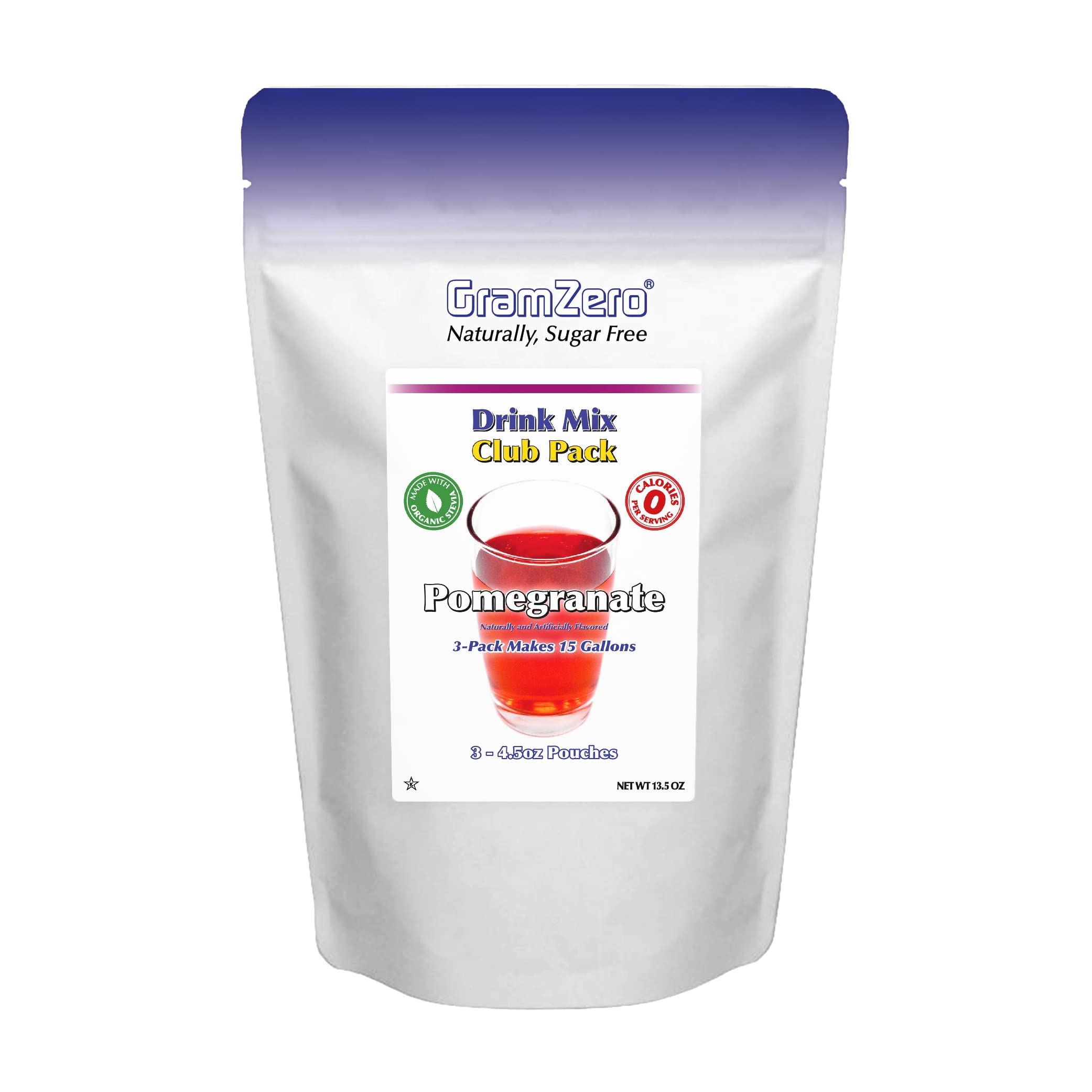 GramZero front pouch showing label and servings for convenient storage