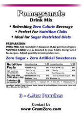 GramZero prepared pomegranate drink in glass illustrating zero-calorie refreshment