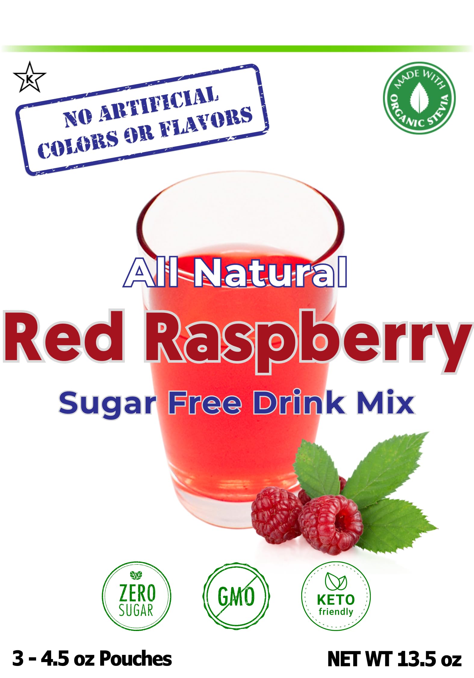 GramZero red raspberry drink poured in glass demonstrating refreshing zero-calorie beverage