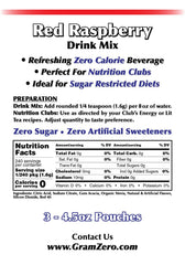 GramZero red raspberry drink poured in glass demonstrating refreshing flavor