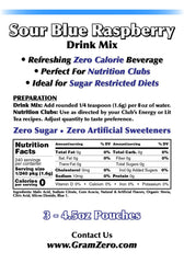 GramZero mixed in glass vibrant blue raspberry drink ready to enjoy